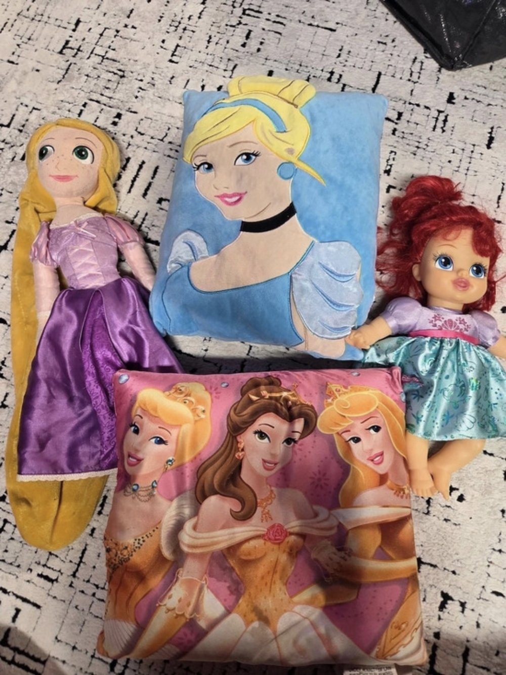 Disney Princess Pillow Doll Set Pink & Blue